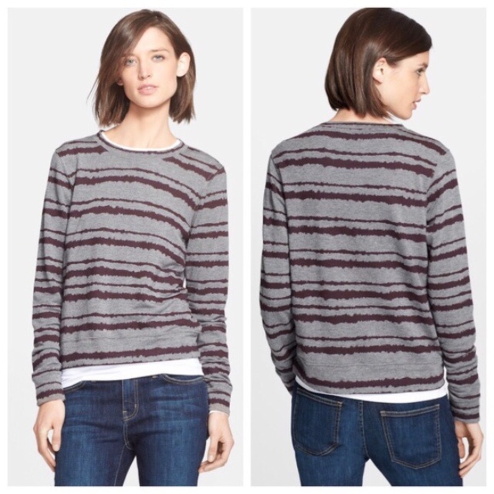 ⭐️ A.L.C. Conlo Stripe Sweatshirt Gray Cotton M